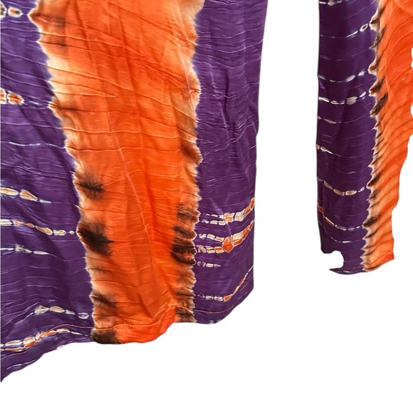 CAROLINA K High Waisted Plazzo Pants Tie Dye Purple & Orange Size S - Picture 6 of 10